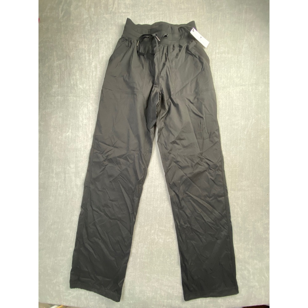 American Tall Womens Athletic Pants Black Ribbed Waist Small Tall AW-PA-10874